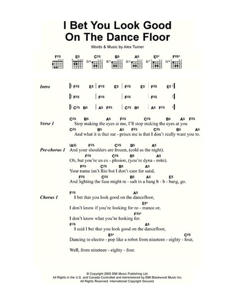 i bet you look good on the dancefloor chords|I Bet You Look Good On The Dancefloor .